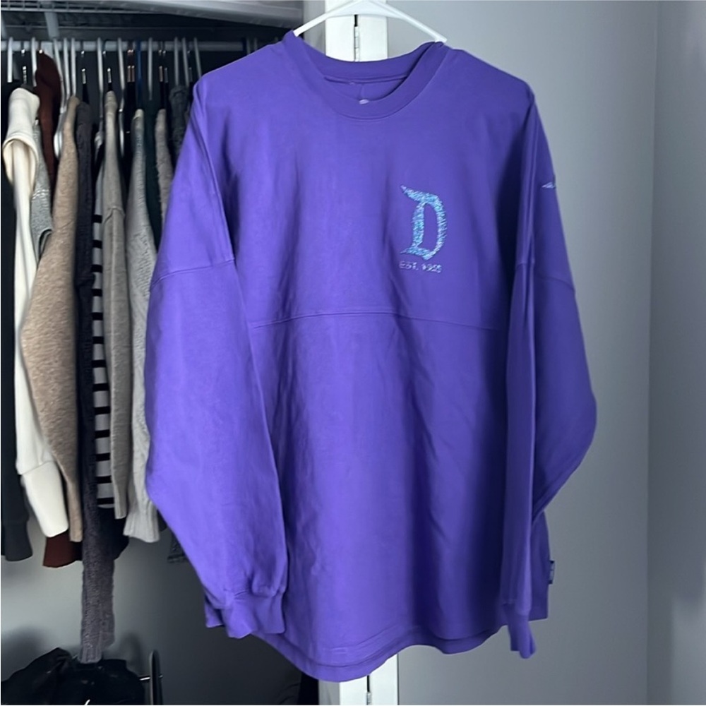 NWOT Disneyland Spirit Jersey Potion Purple Glitter Oversized Pullover Shirt - Picture 4 of 9